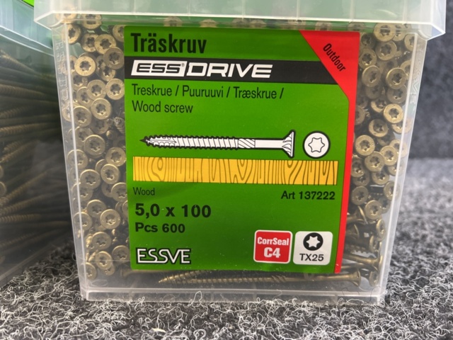 1536780-3 2 pcs Packs Wood screw 5.0x100, Essve