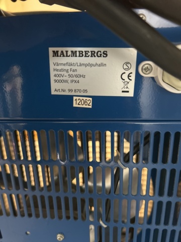 1539597-4 Värmefläkt - Malmbergs Praktikern 9 kW