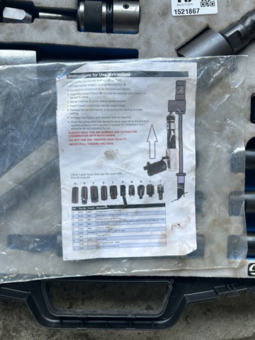 1521867-4 Diesel injector puller kit with air hammer and adapters - Laser 6263