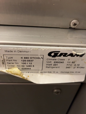 1421901-3 Kylskåp - Gram K 660 OTCHH.A