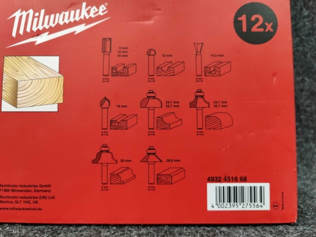 1540301-3 12-delat Frässet Milwaukee 8 mm