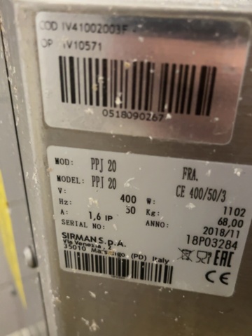 1421913-4 Potatisskalare - Sirman PPJ 20 - 2018