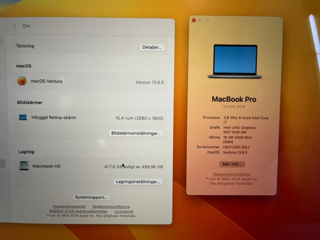 1511295-4 Apple MacBook Pro 15" (2019) – i7 / 16 GB RAM / 512 GB SSD