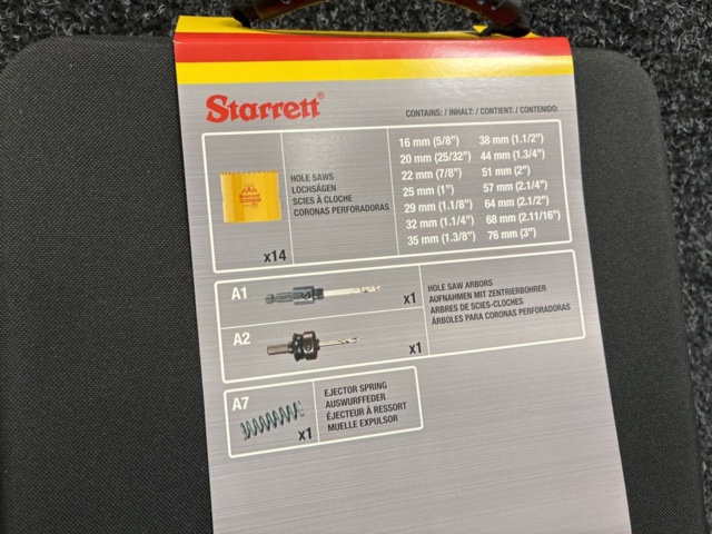 1540468-6 Starrett Fast Cut 16-piece hole saw set