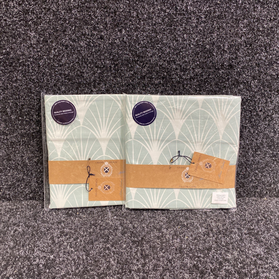 1538857-2 2 pcs Pillowcases Grand Design Grace Green 50×90 cm