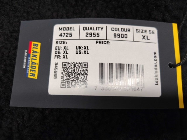 1540379-3 Pile jacket - Blåkläder, black, size XL
