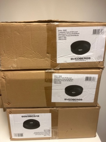 1524765-3 Washbasin - Svedbergs Fross Ø40 - black, 3 pcs.