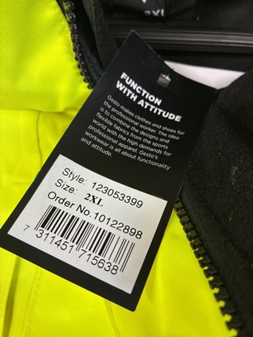 1540209-3 Winter jacket Gesto Essential class 3 yellow/black, Size 2XL
