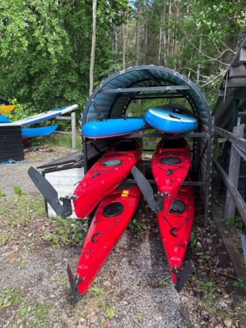 1535885-3 Kayak package with accessories and storage rack – Liker Kayaks Expedition 17.2 & Papaboards