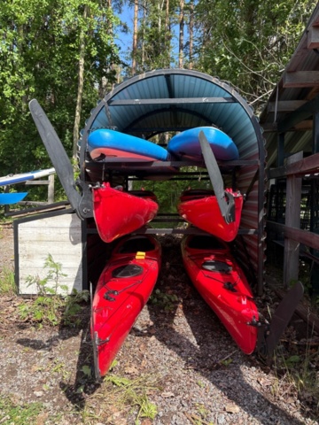 1535885-5 Kayak package with accessories and storage rack – Liker Kayaks Expedition 17.2 & Papaboards