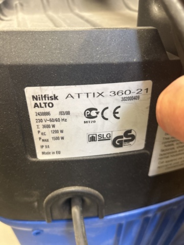 1521873-7 Industridammsugare - Nilfisk Alto ATTIX 360-21