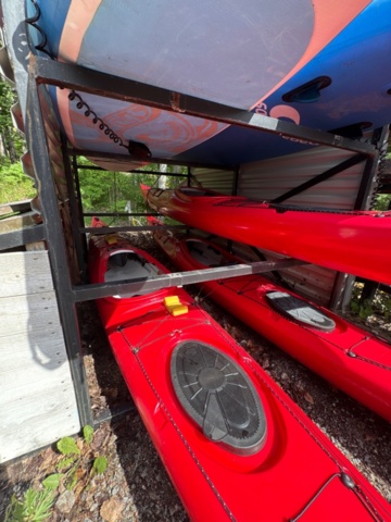 1535885-19 Kayak package with accessories and storage rack – Liker Kayaks Expedition 17.2 & Papaboards