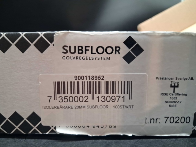 1540417-3 Isoleringsbärare, 186 st - Subfloor, 20/45 mm