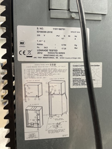 1540825-12 Ice machine Manitowoc ID1003W-251X