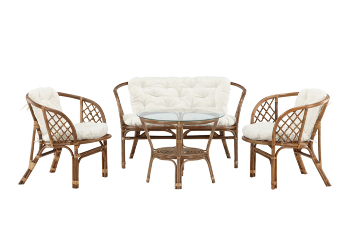 1520301-2 Loungeset i rotting med offwhite dynor - Wera Lounge Set