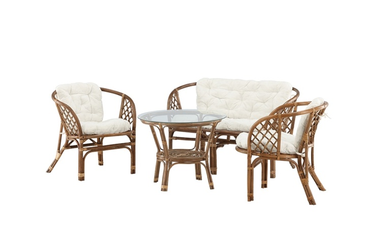 1520301-3 Loungeset i rotting med offwhite dynor - Wera Lounge Set