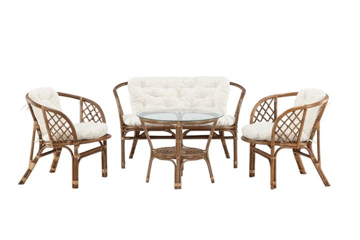 1520301-4 Loungeset i rotting med offwhite dynor - Wera Lounge Set