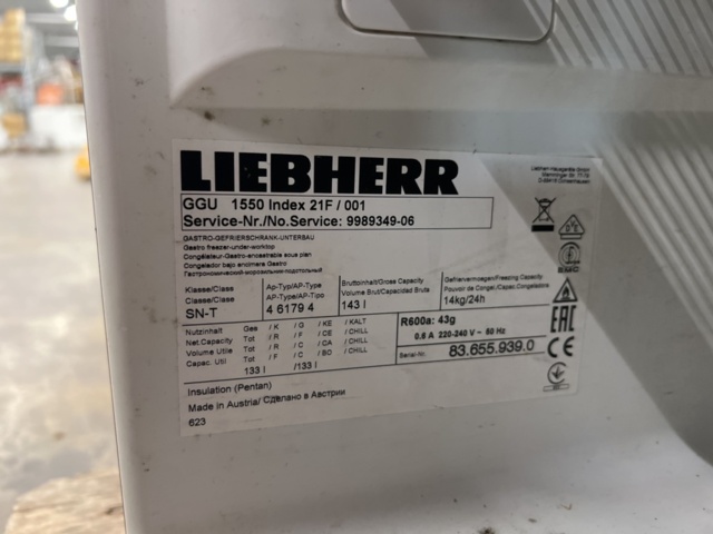 1540816-7 Underbänkfrys Liebherr GGU 1550