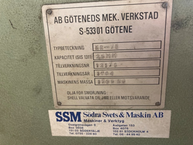 1320402-5 Kantbockmaskin Göteneds KR-7E