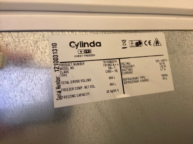 1535505-7 Frysbox och frysskåp - Cylinda FB1360 A++ / Miele FN12827S