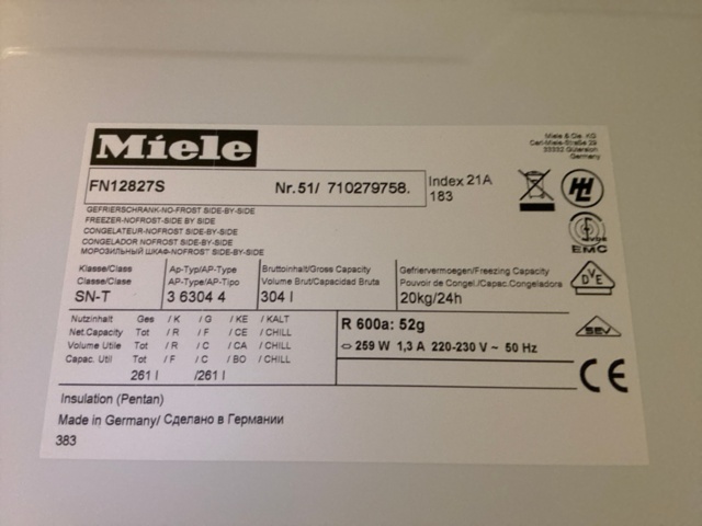 1535505-13 Frysbox och frysskåp - Cylinda FB1360 A++ / Miele FN12827S