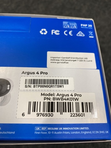1527203-3 Outdoor surveillance camera Reolink Argus 4 Pro wireless