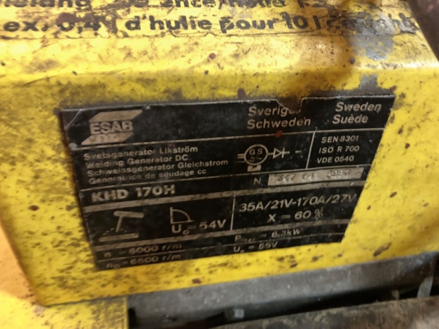 1320426-7 Bensin driven svets Esab KHD170H