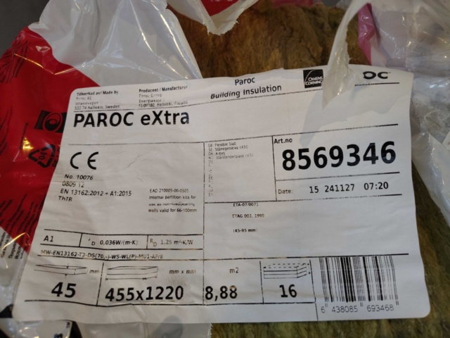 1541026-5 Insulation 3 pcs - Paroc, eXtra, FPY 1