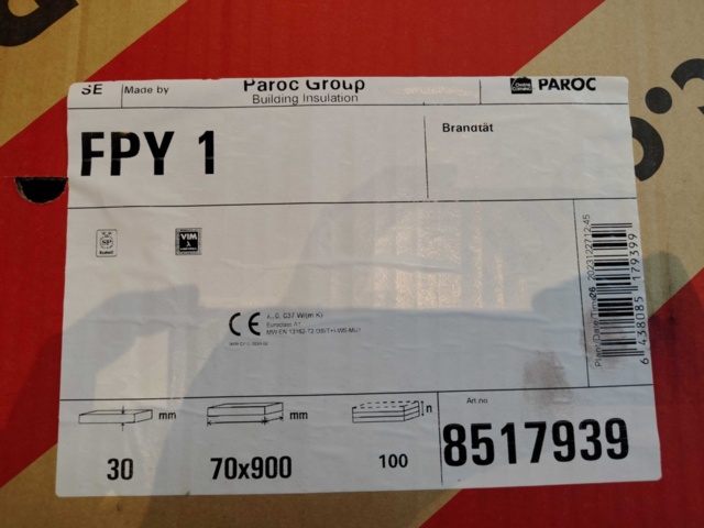 1541026-6 Insulation 3 pcs - Paroc, eXtra, FPY 1