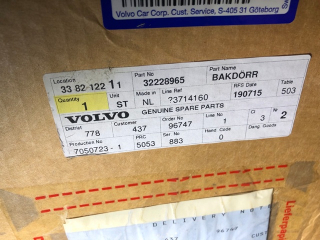 1541400-6 Volvo XC-60 rear door