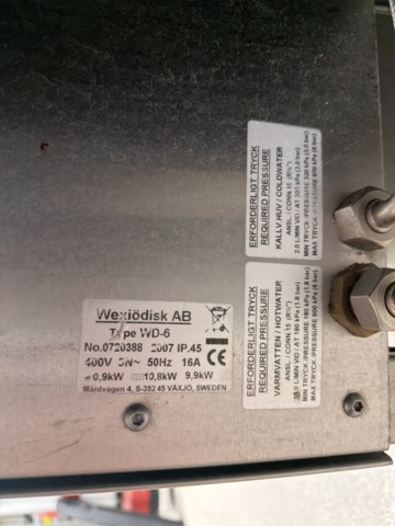 1533259-6 Diskstation med diskmaskin, in- och utbänk samt tillbehör - Wexiödisk WD-6