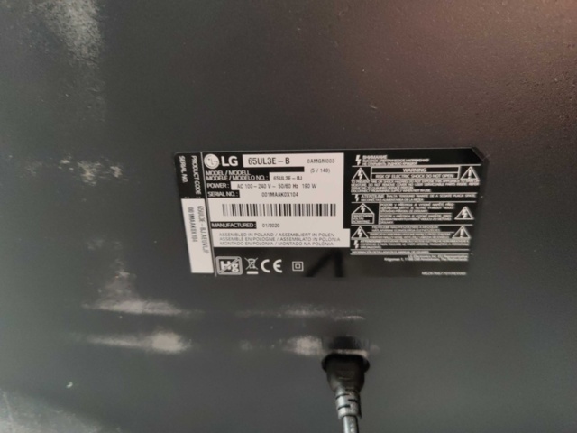 1541412-13 Monitor LG 65UL3G-B 65"