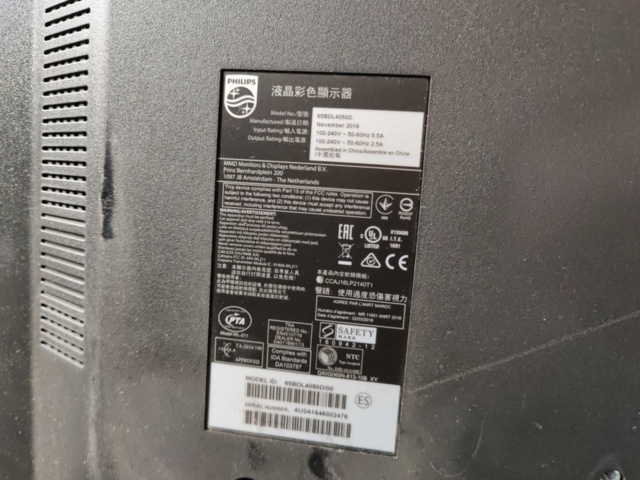 1541415-16 Monitor Philips 65BDL4050D 65"