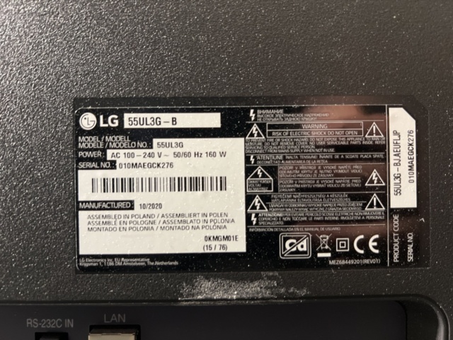 1541417-8 Monitor LG 55UL3G-B 55"