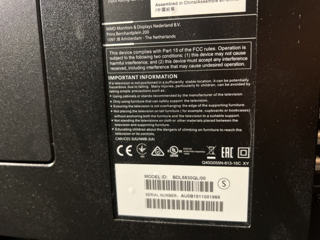 1541419-8 3 st Monitorer Philips BDL5530QL/00 55"