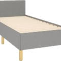 1541554-1 Sängram utan madrass ljusgrå 80x200 cm tyg. I kartong ej kontrollerat