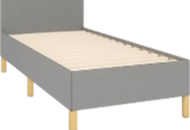1541554 Sängram utan madrass ljusgrå 80x200 cm tyg. I kartong ej kontrollerat