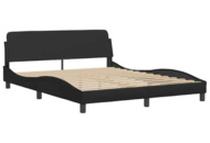 1541556 Bed Frame "Dover" svart 160x200 cm konstläder
