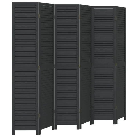 1541583-1 Rumsavdelare 6 paneler svart massivt kejsarträ