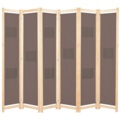 1541595-1 Rumsavdelare 6 paneler 240x170x4 cm brun tyg. I kartong ej kontrollerat