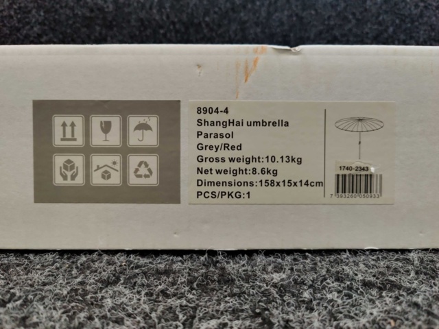 1541798-7 Parasoll Brafab Shanghai Röd 270 cm