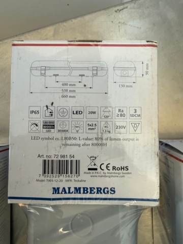 1352277-3 3 st nya ledarmaturer Malmbergs Triton