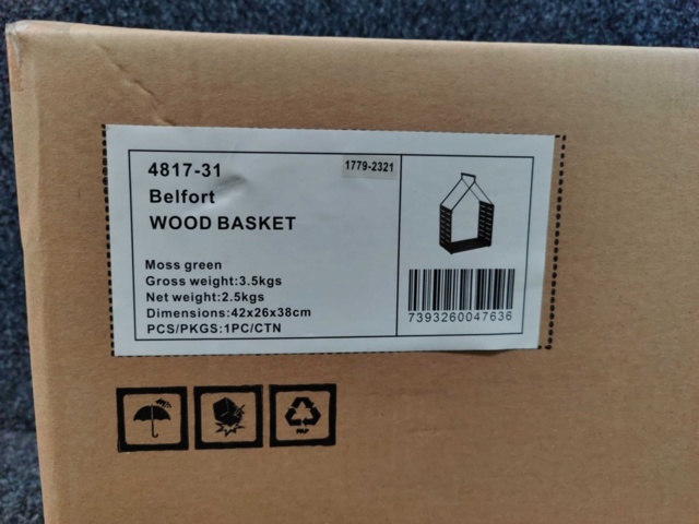 1541832-4 Firewood basket Brafab Belfort Green