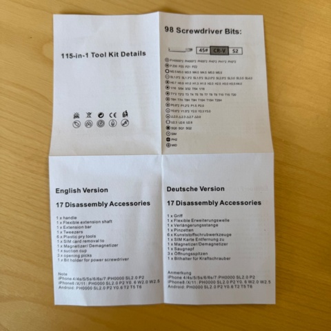 1542190-4 4 st 115-delars Skruvmejselset för Precisionsarbete - Fri frakt