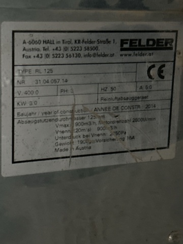 1504233-7 Spånutsug - Felder RL 125