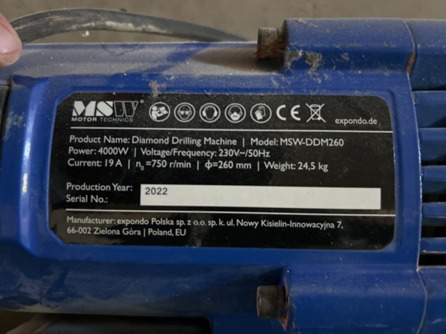 1504242-8 Kärnborrmaskin med stativ - MSW DDM260