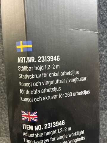 1542015-8 Stativ arbetsbelysning Award Tripod 2m