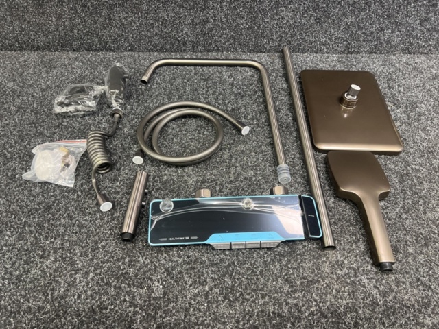 1540533-2 Takduschset med dubbla handtag Sanitary Ware - Grå/svart piano lack