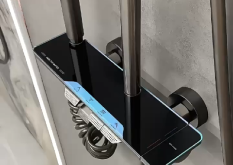 Takduschset med dubbla handtag Sanitary Ware - Grå/svart piano lack