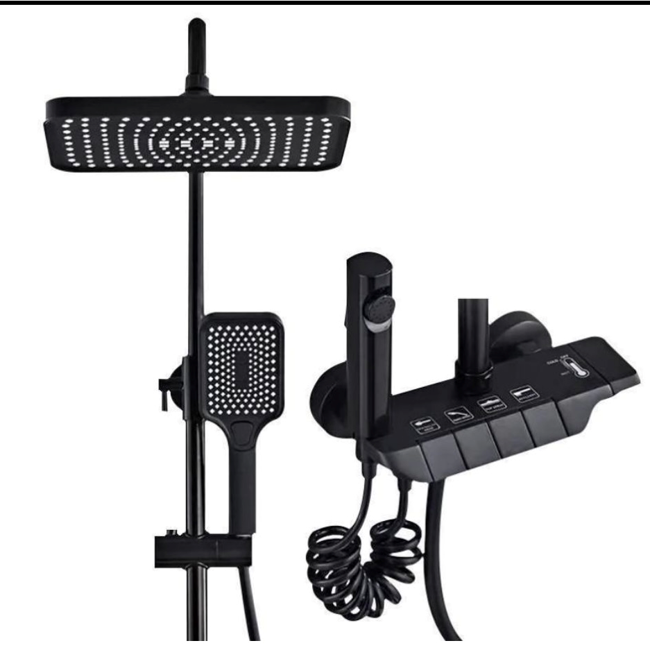 1540569-1 Sanitary Ware ceiling shower set - Black